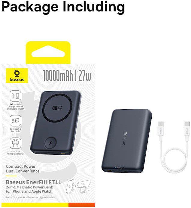 Внешний аккумулятор Baseus EnerFill FT11 2-in-1 Magnetic Power Bank 10000mAh (черный)