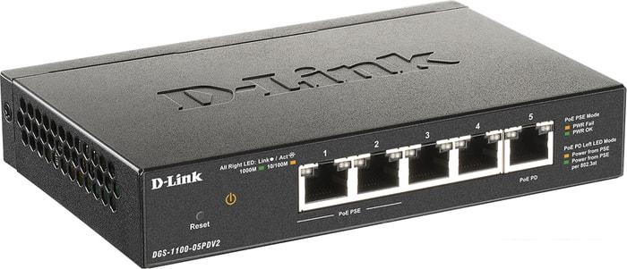 Управляемый коммутатор 2-го уровня D-Link DGS-1100-05PDV2/A1A