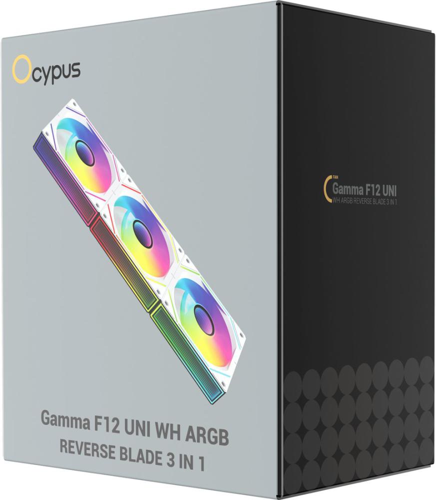 Комплект вентиляторов для корпуса Ocypus Gamma F12 Uni WH ARGB Reverse Blade 3IN1