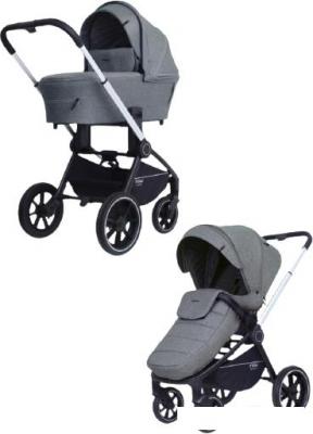 Универсальная коляска Rant MOWbaby Zoom PU (2 в 1, silver grey)