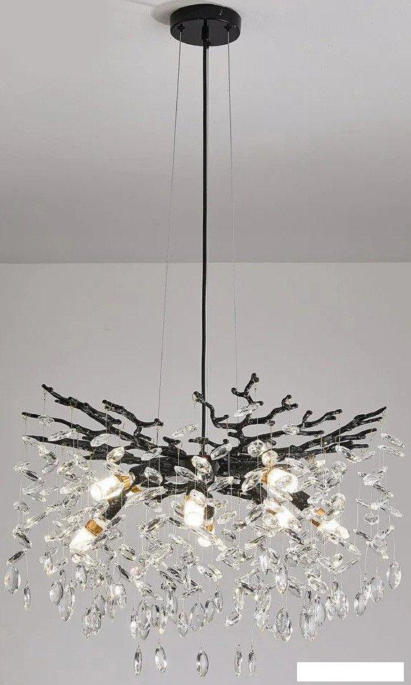 Подвесная люстра Estares Roxana 55 E14х8 R-600x1200-BLACK/CRYSTAL-220-IP20