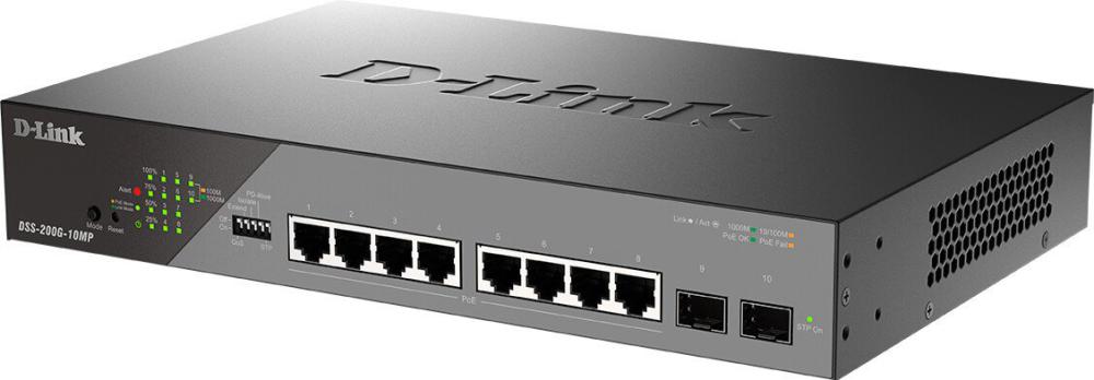 Управляемый коммутатор 2-го уровня D-Link DSS-200G-10MP/A1A