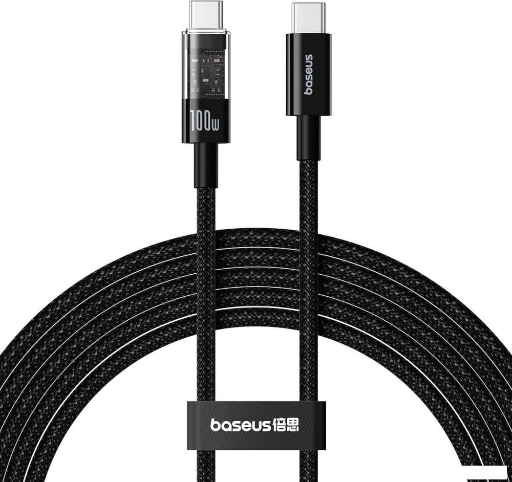 Кабель Baseus Gem Fast-Charging Data 100W USB Type-C - USB Type-C (1 м, черный)