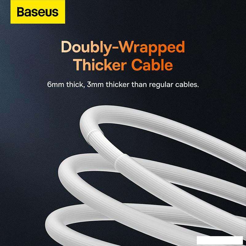 Кабель Baseus CoolPlay Series Fast Charging Data Cable 100W USB Type-A - USB Type-C (1 м, белый)
