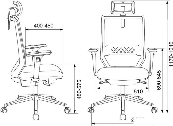 Офисное кресло Бюрократ MC-612N-H/B/418B (черный)