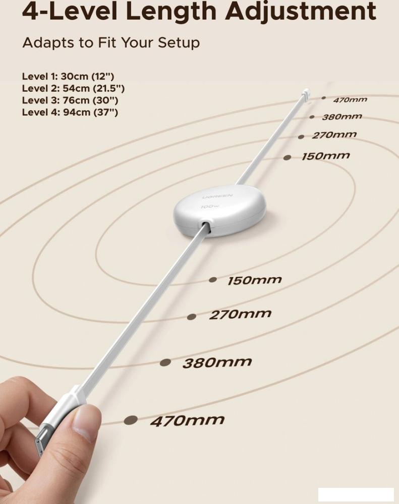Кабель Ugreen L531 95673 USB Type-C - USB Type-C (0.94 м, белый)