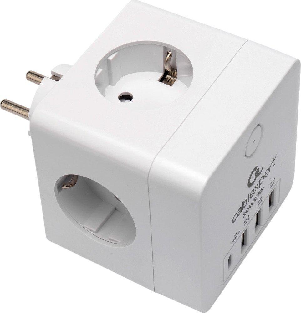 Сетевой фильтр Cablexpert CUBE-4-CU3-W