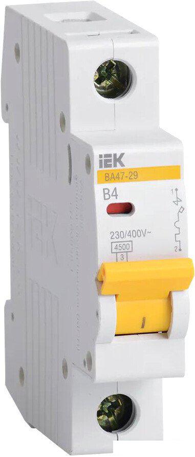 Выключатель автоматический IEK ВА 47-29 4А 1P 4.5кА B MVA20-1-004-B