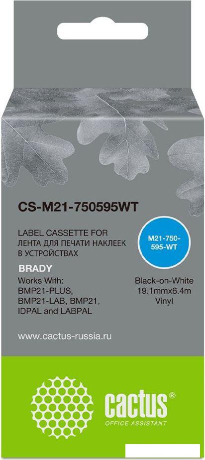 Картридж CACTUS CS-M21-750595WT (аналог Brady M21-750595WT)