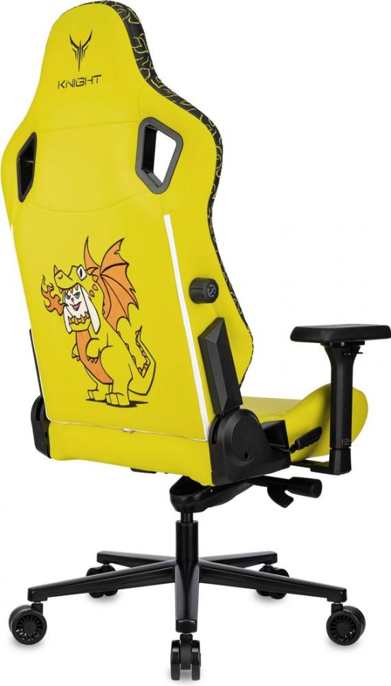 Игровое (геймерское) кресло Knight Craft Dragon (желтый экокожа)