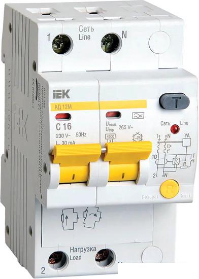 Дифференциальный автомат IEK АД-12М 2Р 16А 30мА C MAD12-2-016-C-030