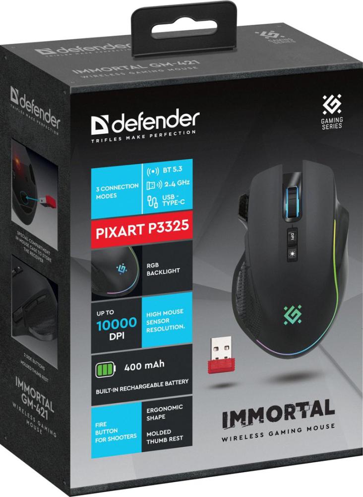 Игровая мышь Defender Immortal GM-421 (черный)