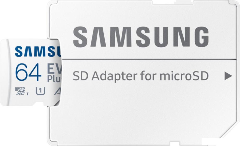 Карта памяти Samsung EVO Plus 2024 microSDXC 64GB (с адаптером)