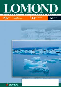 Фотобумага Lomond Матовая А4 205 г/кв.м. 50 листов (0102085)