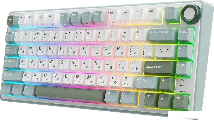 Клавиатура Royal Kludge R75 RGB Sky Cyan (RK Brown)