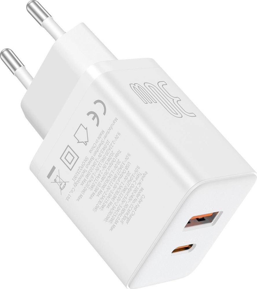 Сетевое зарядное Baseus Cube Fast Charger C+U 30W P10111404213-00