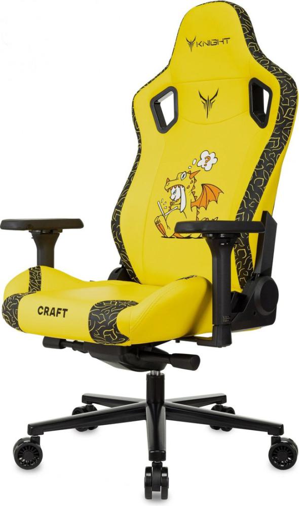 Игровое (геймерское) кресло Knight Craft Dragon (желтый экокожа)