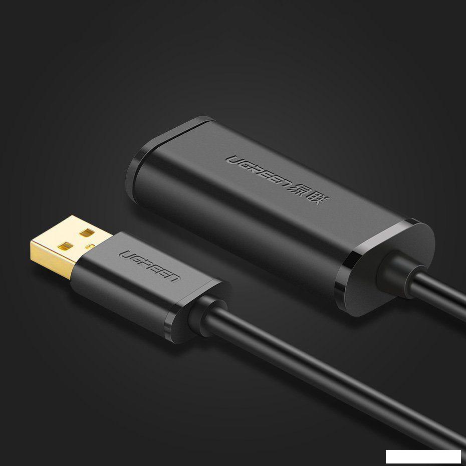 Кабель Ugreen US121 10321 USB Type-A - USB Type-A (10 м, черный)