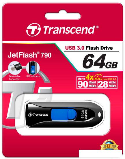 USB Flash Transcend JetFlash 790 64GB (TS64GJF790K)
