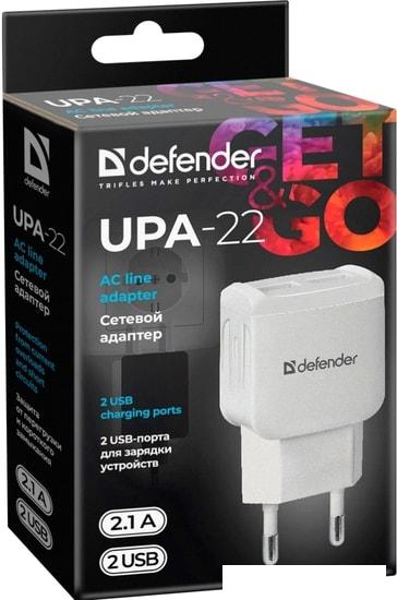 Сетевое зарядное Defender UPA-22 (белый)