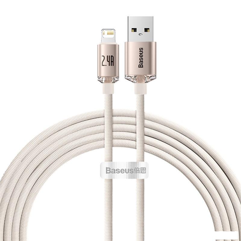 Кабель Baseus Crystal Shine USB Type-A - Lightning (2 м, розовый)
