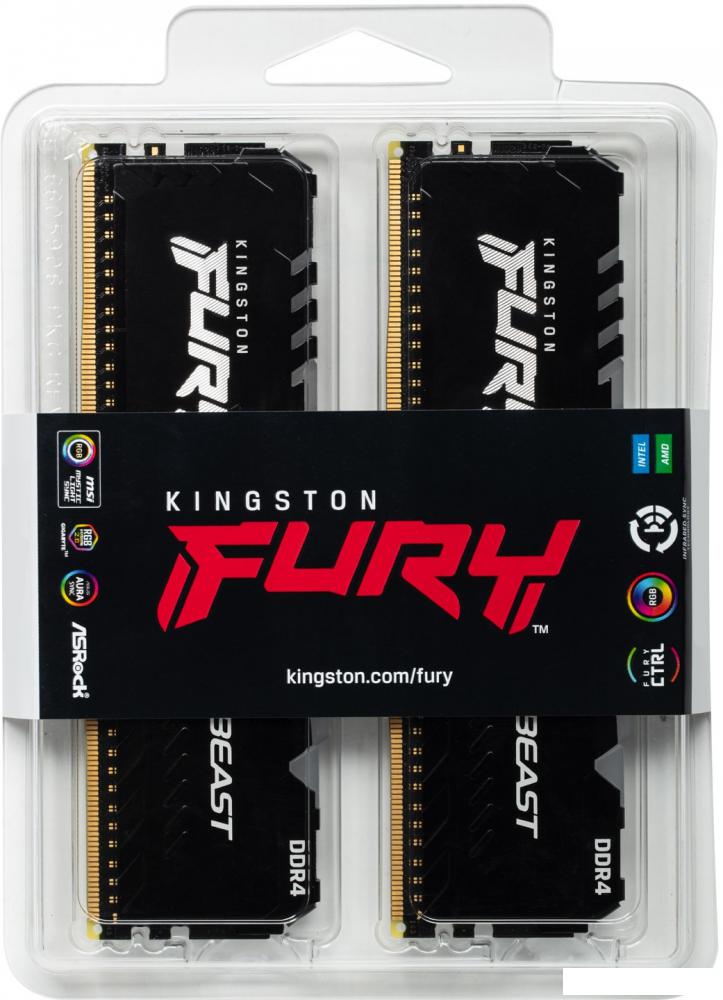 Оперативная память Kingston FURY Beast RGB 2x32ГБ DDR4 3200 МГц KF432C16BB2AK2/64