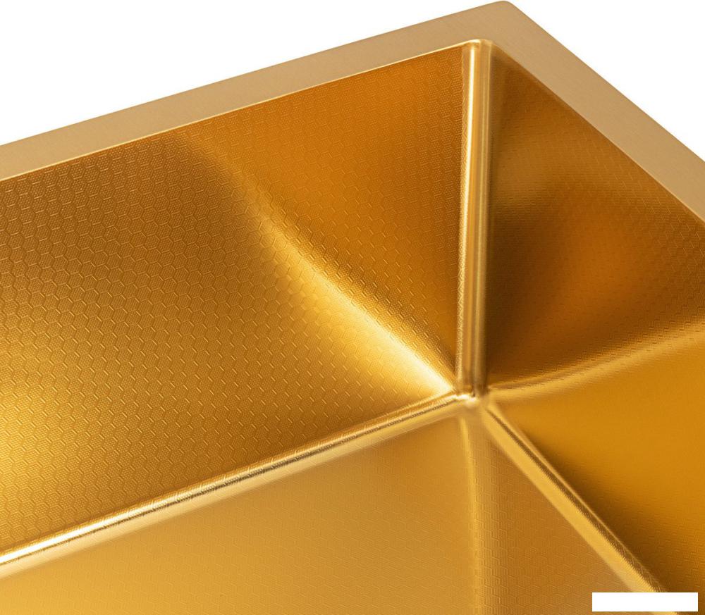Кухонная мойка Basic CL DS Decor 45x50 (золото, коландер, дозатор)