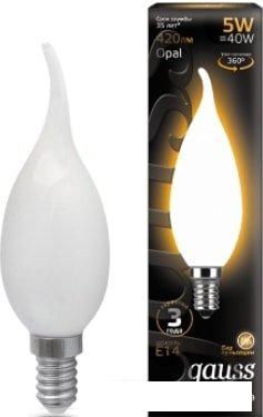 Светодиодная лампочка Gauss Filament Candle Tailed Opal E14 5 Вт 2700 К 104201105