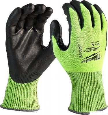 Перчатки хозяйственные Milwaukee Hi-Vis Cut level 4/D 8/M 4932479927