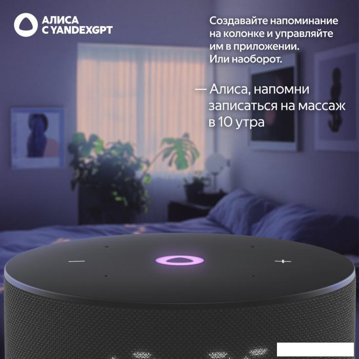 Умная колонка Яндекс Станция Мини 3 с часами (черный)