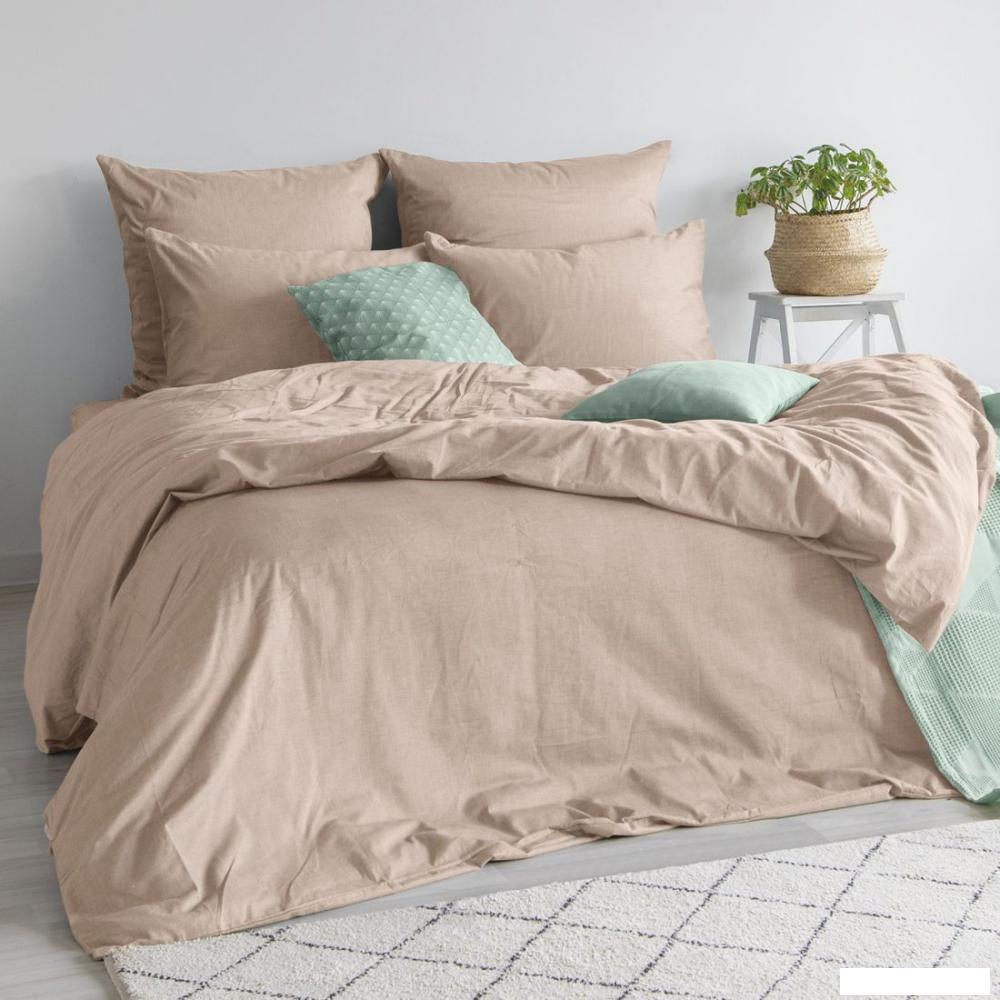 Евро комплект постельного белья Verossa Евро Melange Praline VRM 2515 Praline Д12 23