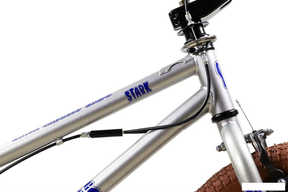 Велосипед Stark Madness BMX 2 2025 (серебристый/фиолетовый/песочный)