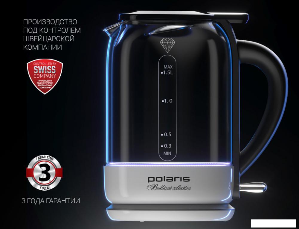 Электрический чайник Polaris PWK 1753CGL (черный/белый)