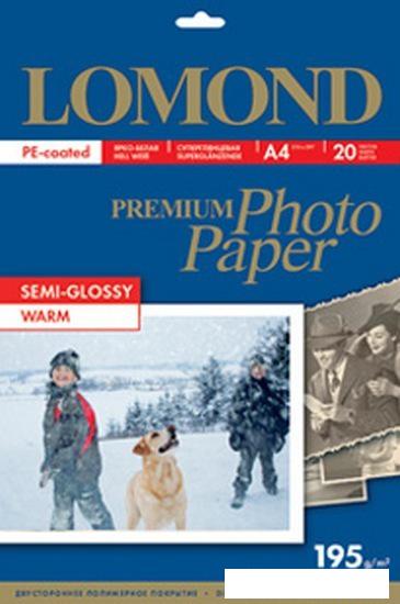 Фотобумага Lomond Premium Photo Paper A4 195 г/кв.м. 20 листов (1101307)