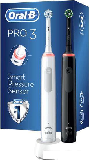Комплект зубных щеток Oral-B Pro 3 3900 Duo Cross Action + Sensi White D505.523.3H