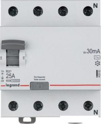 Устройство защитного отключения Legrand RX3 ВДТ 30МА 4П 25A АС 402062
