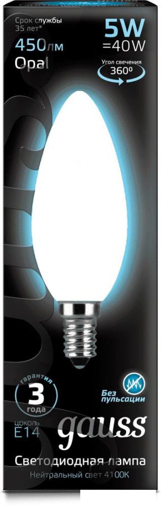 Светодиодная лампочка Gauss Filament Candle Opal C35 E14 5 Вт 4100 К 103201205