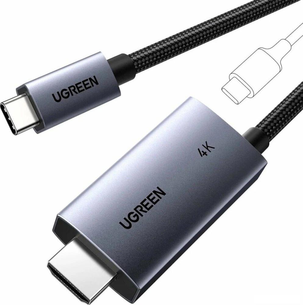 Кабель Ugreen CM675 HDMI - USB Type-C 55330 (2 м, черный)