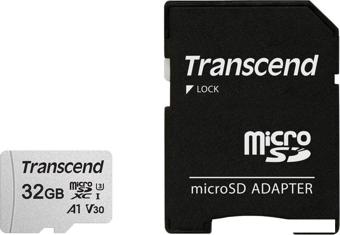 Карта памяти Transcend microSDHC 300S 32GB + адаптер
