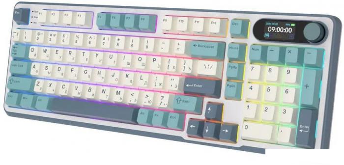 Клавиатура Royal Kludge RK-S98 RGB Light Cloud (RK Chartreuse)