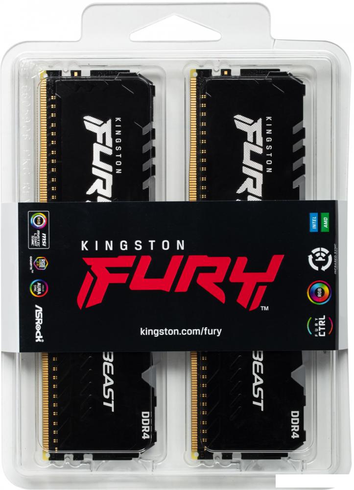 Оперативная память Kingston FURY Beast RGB 2x16ГБ DDR4 3200МГц KF432C16BB12AK2/32