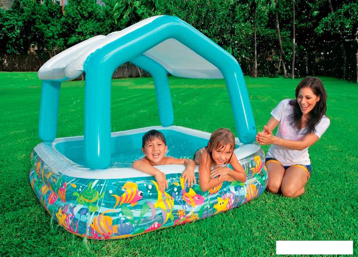 Надувной бассейн Intex Sun Shade 57470 (157x122, голубой)