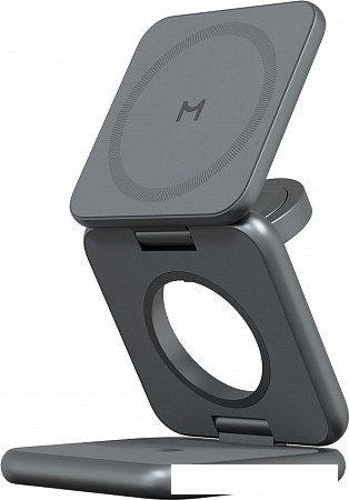 Беспроводное зарядное Magssory Fold Pro 3 в 1 WCH063 (темно-серый)