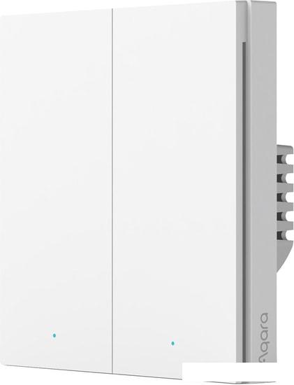 Выключатель Aqara Smart Wall Switch H1 двухклавишный без нейтрали (белый)