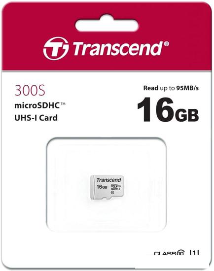 Карта памяти Transcend microSDHC 300S 16GB