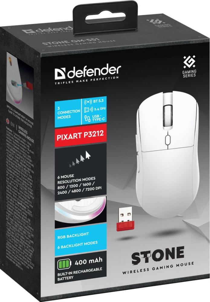 Игровая мышь Defender Stone GM-551 (белый)