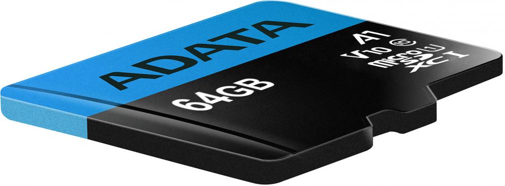 Карта памяти ADATA Premier AUSDX64GUICL10A1-RA1 microSDXC 64GB (с адаптером)