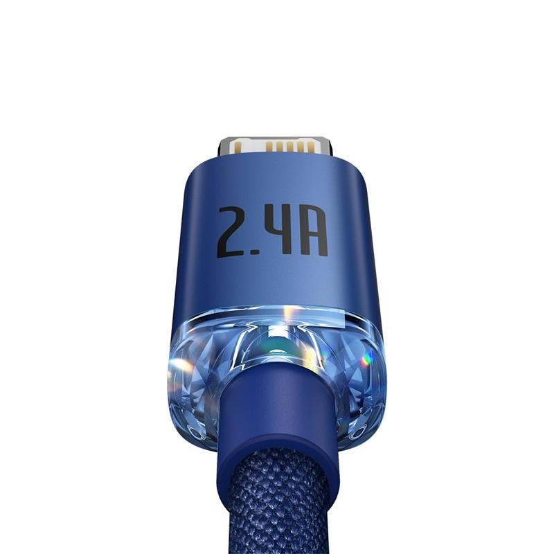 Кабель Baseus Crystal Shine USB Type-A - Lightning (2 м, синий)