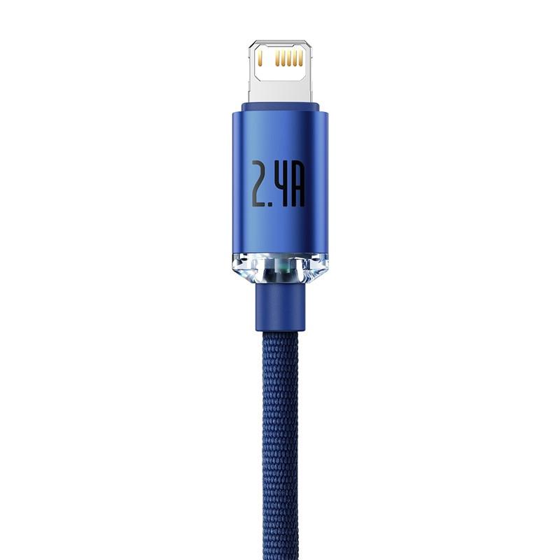 Кабель Baseus Crystal Shine USB Type-A - Lightning (2 м, синий)