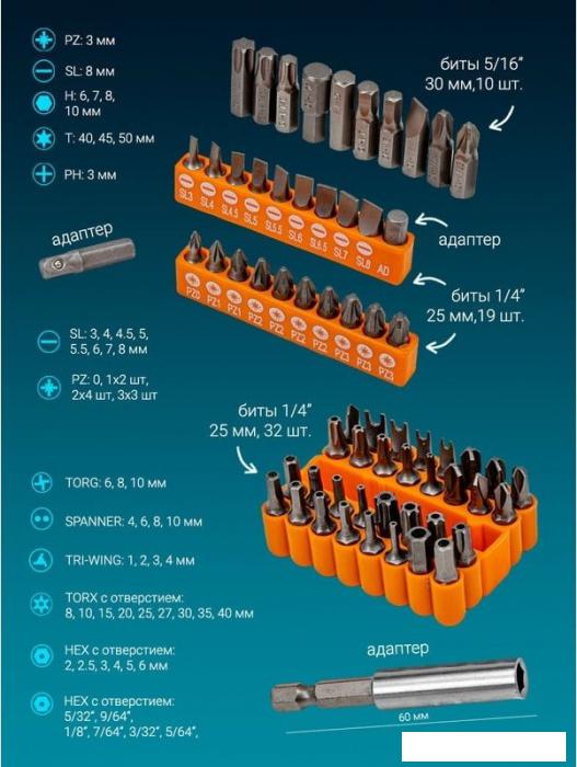 Универсальный набор инструментов ISMA ISMA-38841DS (216 предметов)